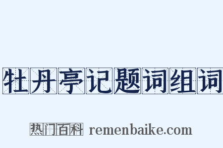 牡丹亭记题词组词是什么意思的图片